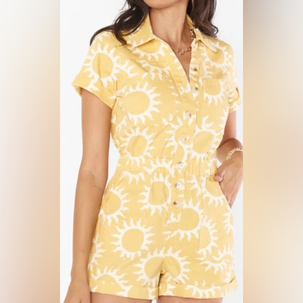 NWT Show Me Your Mumu “cannon” romper in paradise sun denim
